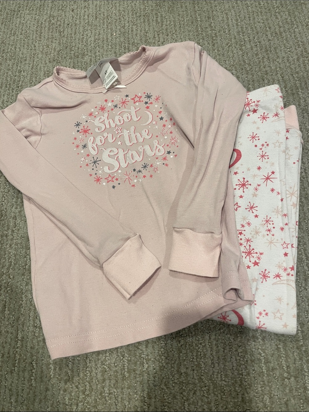 Laura Ashley Pink 'Shoot for the Stars' Girls Pajama Set